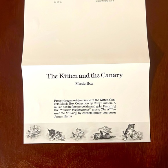 Ardleigh-Elliott. The Kitten and the Canary. By Coby Carlson. Music Box. #1358 A - Picture 10 of 11